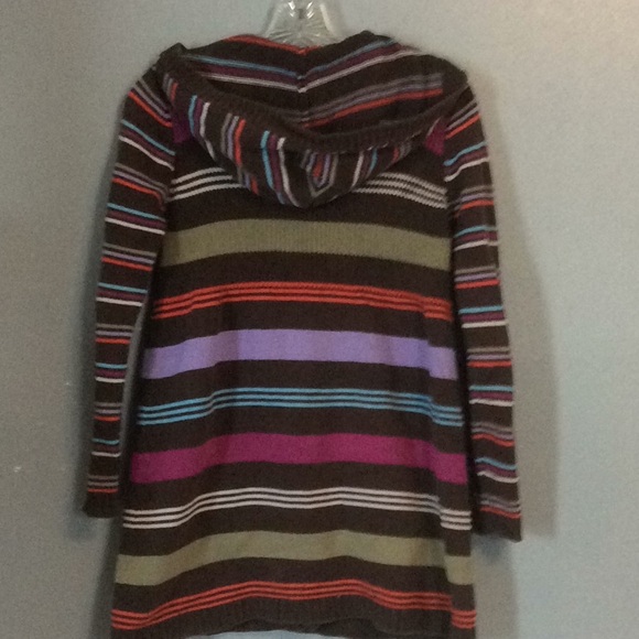 Hanna Andersson Girls Striped Long Hooded Sweater Sz 140 Us Sz 10 - Picture 2 of 8